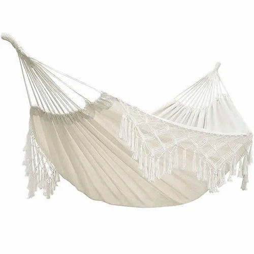 Boho double hammock 2 person macrame swing chair cotton outdoor indoor hanging hammock AU relaxation